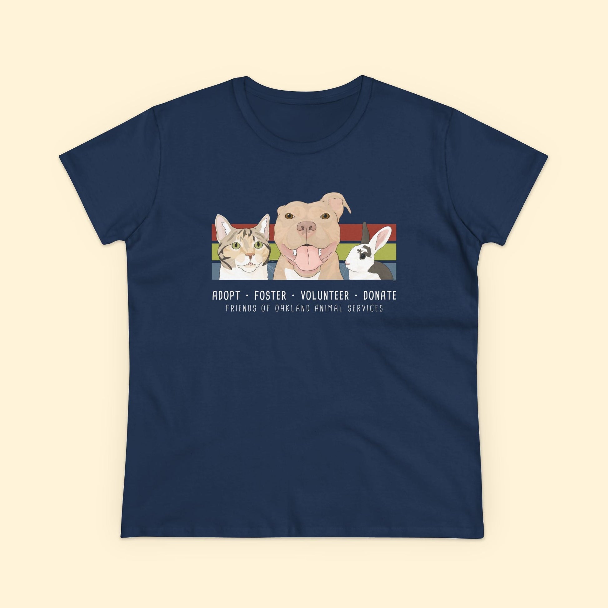 Women's Midweight Cotton Tee | FUNDRAISER | Friends of Oakland Animal Services - Detezi Designs - 90856582910068284927