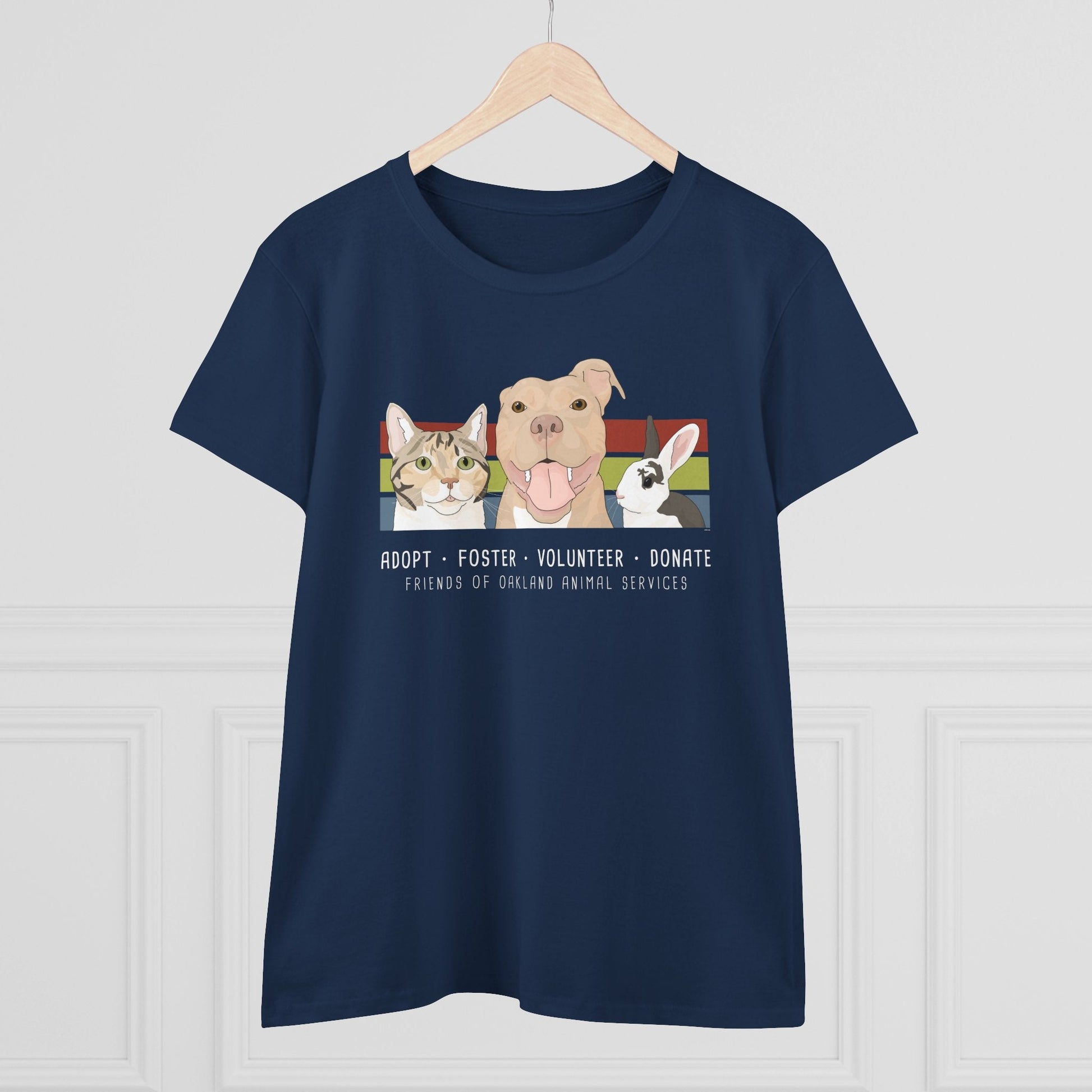Women's Midweight Cotton Tee | FUNDRAISER | Friends of Oakland Animal Services - Detezi Designs - 90856582910068284927