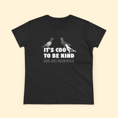 Women's Midweight Cotton Tee | FUNDRAISER | Great Lakes Pigeon Rescue - Detezi Designs - 12346161136697869290