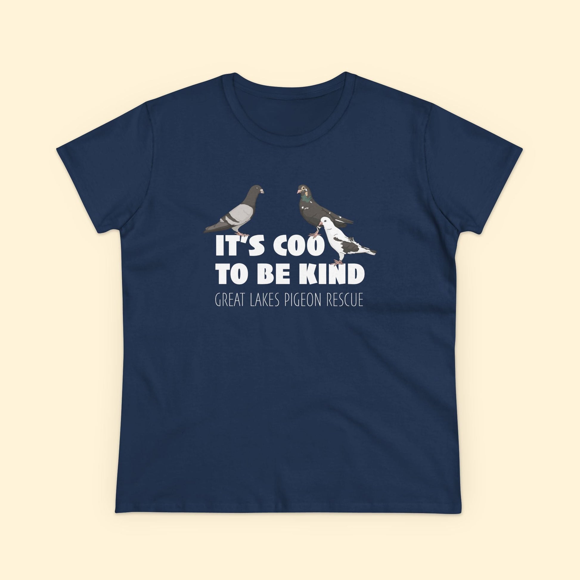Women's Midweight Cotton Tee | FUNDRAISER | Great Lakes Pigeon Rescue - Detezi Designs - 24314914084831461839
