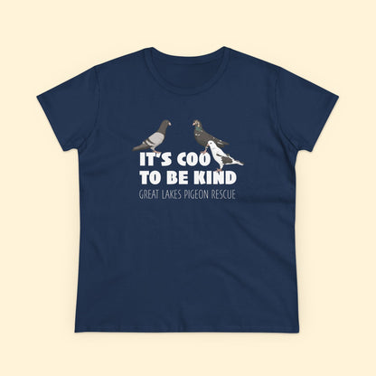 Women's Midweight Cotton Tee | FUNDRAISER | Great Lakes Pigeon Rescue - Detezi Designs - 24314914084831461839