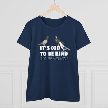 Women's Midweight Cotton Tee | FUNDRAISER | Great Lakes Pigeon Rescue - Detezi Designs - 26540490297582796732