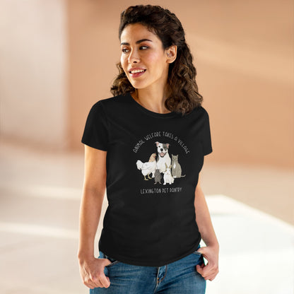 Women's Midweight Cotton Tee | FUNDRAISER | Lexington Pet Pantry | It Takes A Village - Detezi Designs - 23542837156120609364