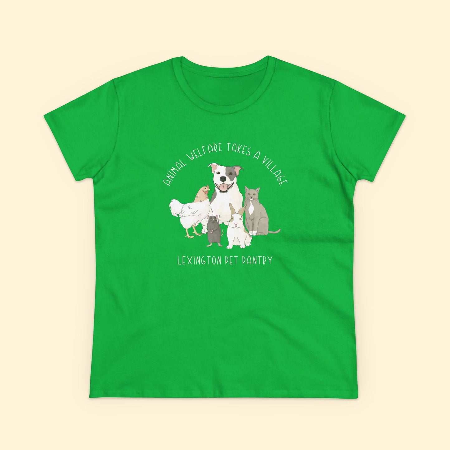 Women's Midweight Cotton Tee | FUNDRAISER | Lexington Pet Pantry | It Takes A Village - Detezi Designs - 52311970010390354597