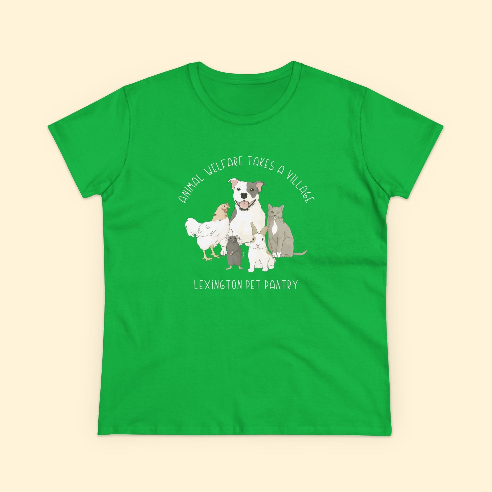 Women's Midweight Cotton Tee | FUNDRAISER | Lexington Pet Pantry | It Takes A Village - Detezi Designs - 52311970010390354597