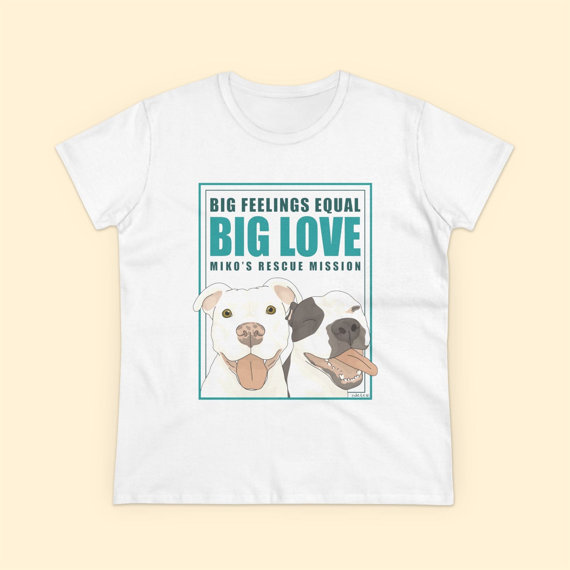 Women's Midweight Cotton Tee | FUNDRAISER | Miko's Rescue Mission - Detezi Designs - 25837998907727057061