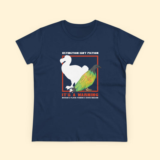 Women's Midweight Cotton Tee | FUNDRAISER | Moose's Flock | Extinction is a Warning - Detezi Designs - 27978418901858267022