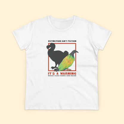 Women's Midweight Cotton Tee | FUNDRAISER | Moose's Flock | Extinction is a Warning - Detezi Designs - 27987031043294843603
