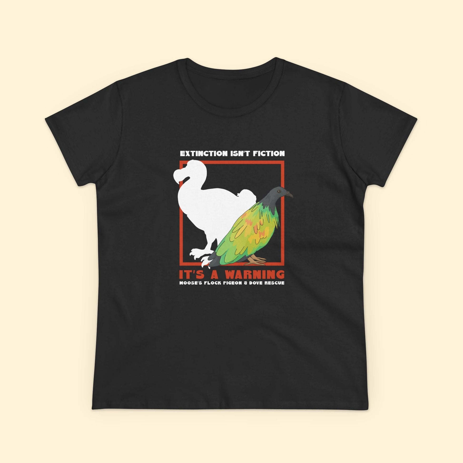 Women's Midweight Cotton Tee | FUNDRAISER | Moose's Flock | Extinction is a Warning - Detezi Designs - 93829741269009351997