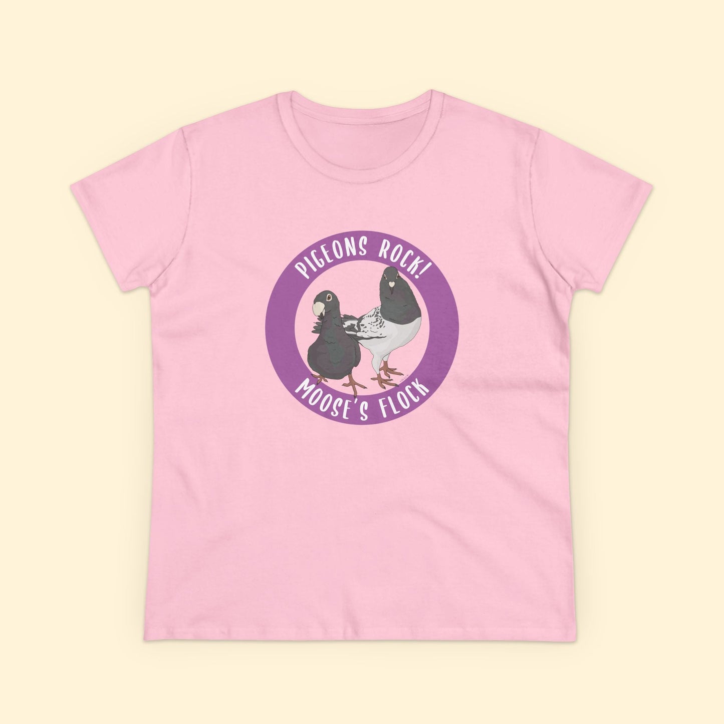 Women's Midweight Cotton Tee | FUNDRAISER | Moose's Flock | Pigeons Rock - Detezi Designs - 22083088366583609844