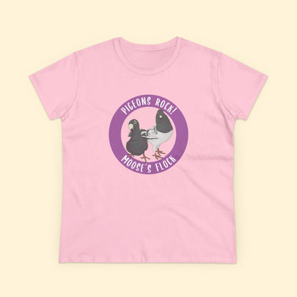 Women's Midweight Cotton Tee | FUNDRAISER | Moose's Flock | Pigeons Rock - Detezi Designs - 22083088366583609844