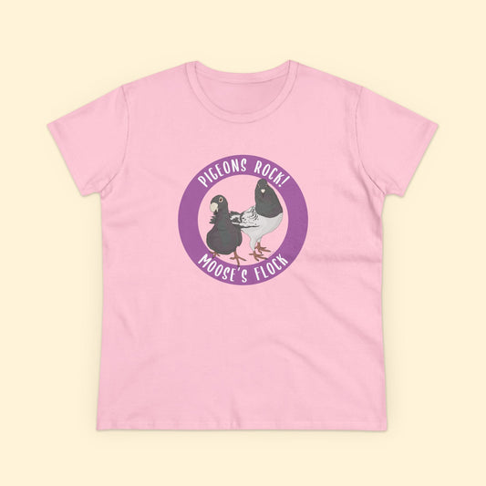 Women's Midweight Cotton Tee | FUNDRAISER | Moose's Flock | Pigeons Rock - Detezi Designs - 22083088366583609844