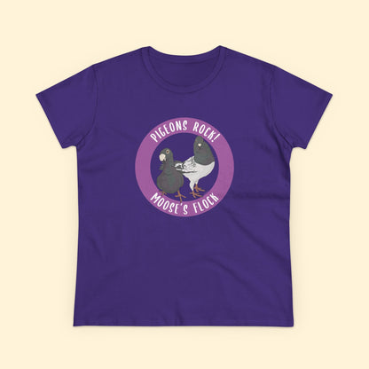 Women's Midweight Cotton Tee | FUNDRAISER | Moose's Flock | Pigeons Rock - Detezi Designs - 59172380193612813367