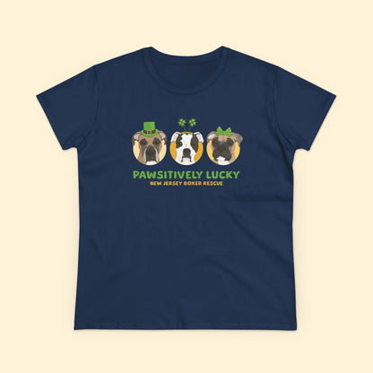 Women's Midweight Cotton Tee | FUNDRAISER | New Jersey Boxer Rescue | St. Patrick's Day - Detezi Designs - 24311303559180016692