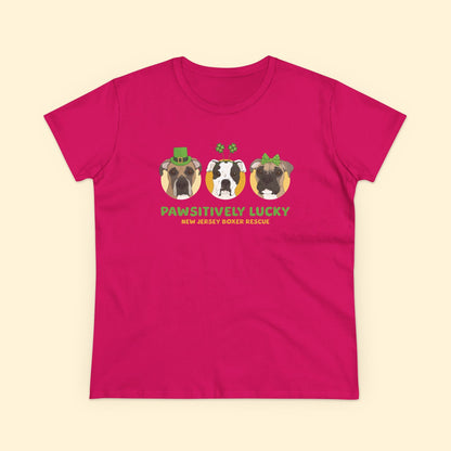 Women's Midweight Cotton Tee | FUNDRAISER | New Jersey Boxer Rescue | St. Patrick's Day - Detezi Designs - 30299165192037952340