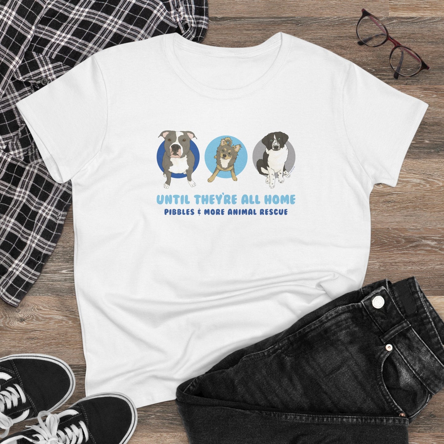 Women's Midweight Cotton Tee | FUNDRAISER | Pibbles & More Animal Rescue - Detezi Designs - 17020888067043942505