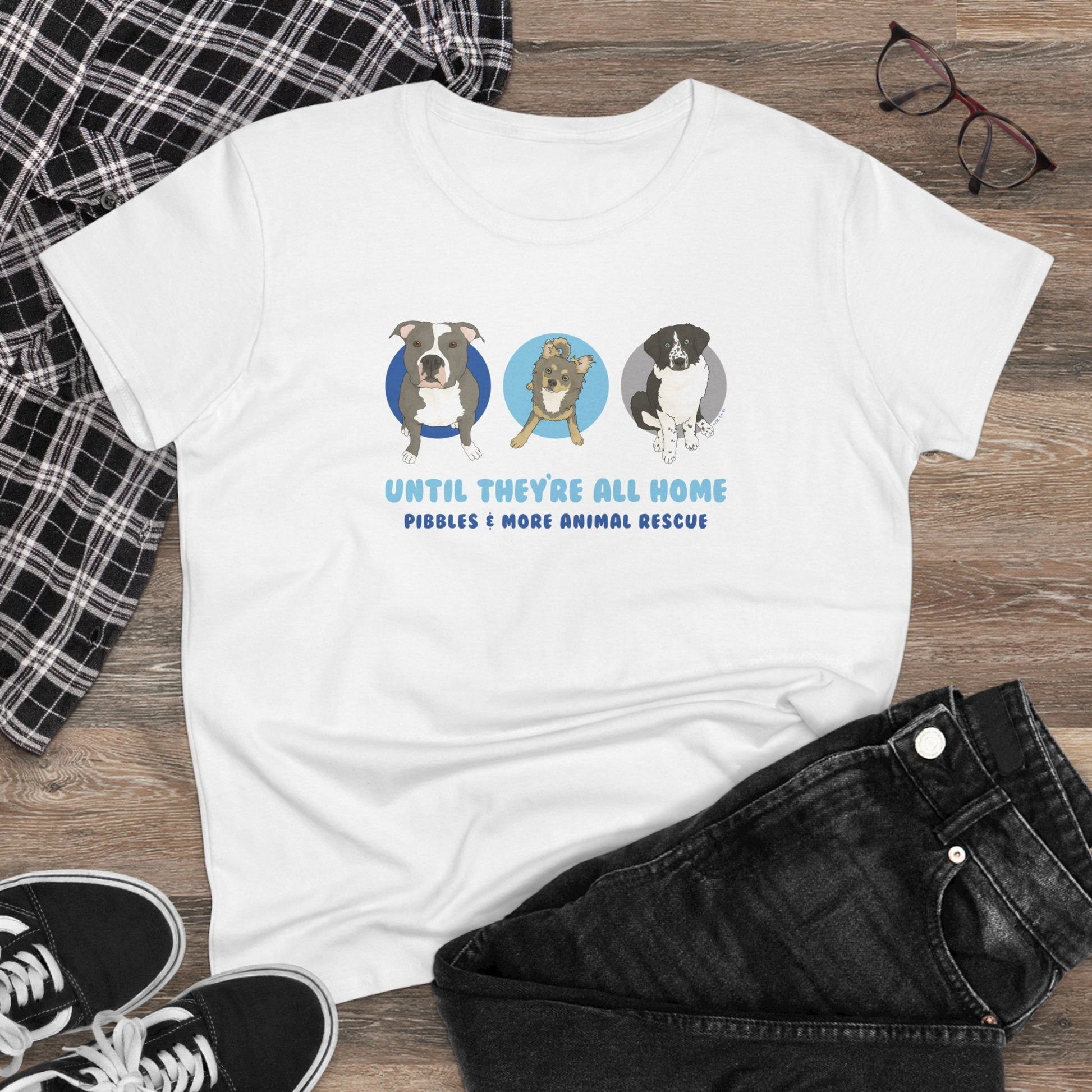 Women's Midweight Cotton Tee | FUNDRAISER | Pibbles & More Animal Rescue - Detezi Designs - 17020888067043942505