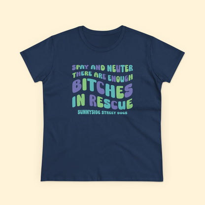 Women's Midweight Cotton Tee | FUNDRAISER | Sunnyside Street Dogs | Spay & Neuter - Detezi Designs - 28901094226743703611