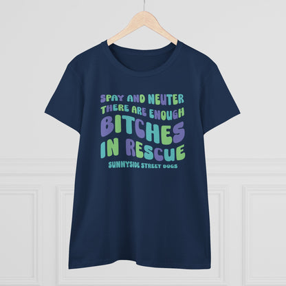 Women's Midweight Cotton Tee | FUNDRAISER | Sunnyside Street Dogs | Spay & Neuter - Detezi Designs - 30977795846579695294