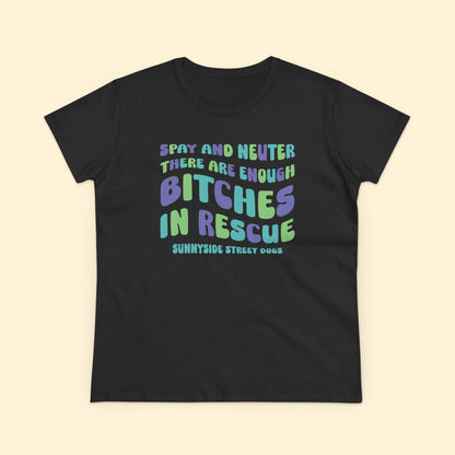 Women's Midweight Cotton Tee | FUNDRAISER | Sunnyside Street Dogs | Spay & Neuter - Detezi Designs - 52964801750491535684