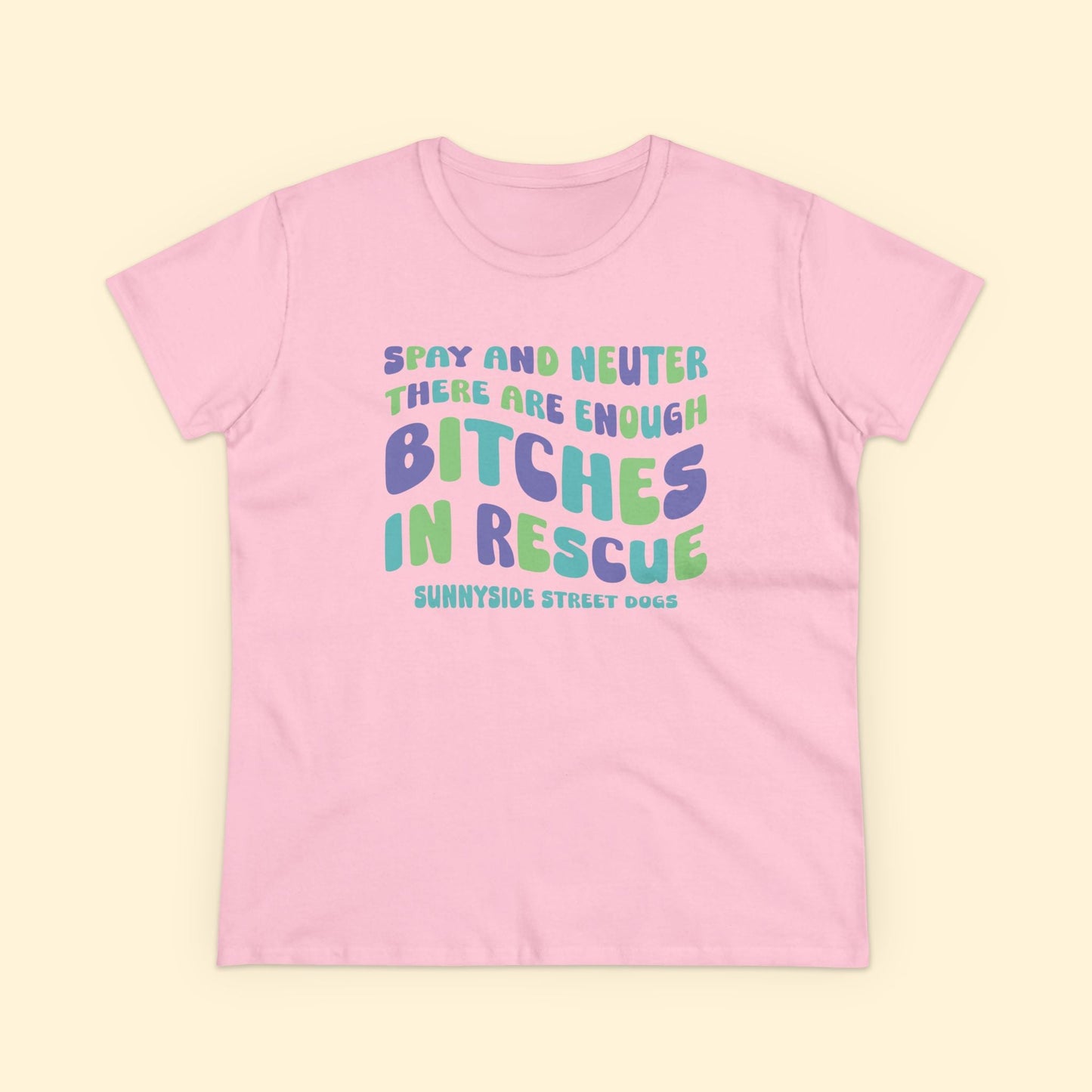 Women's Midweight Cotton Tee | FUNDRAISER | Sunnyside Street Dogs | Spay & Neuter - Detezi Designs - 58252437501494602941