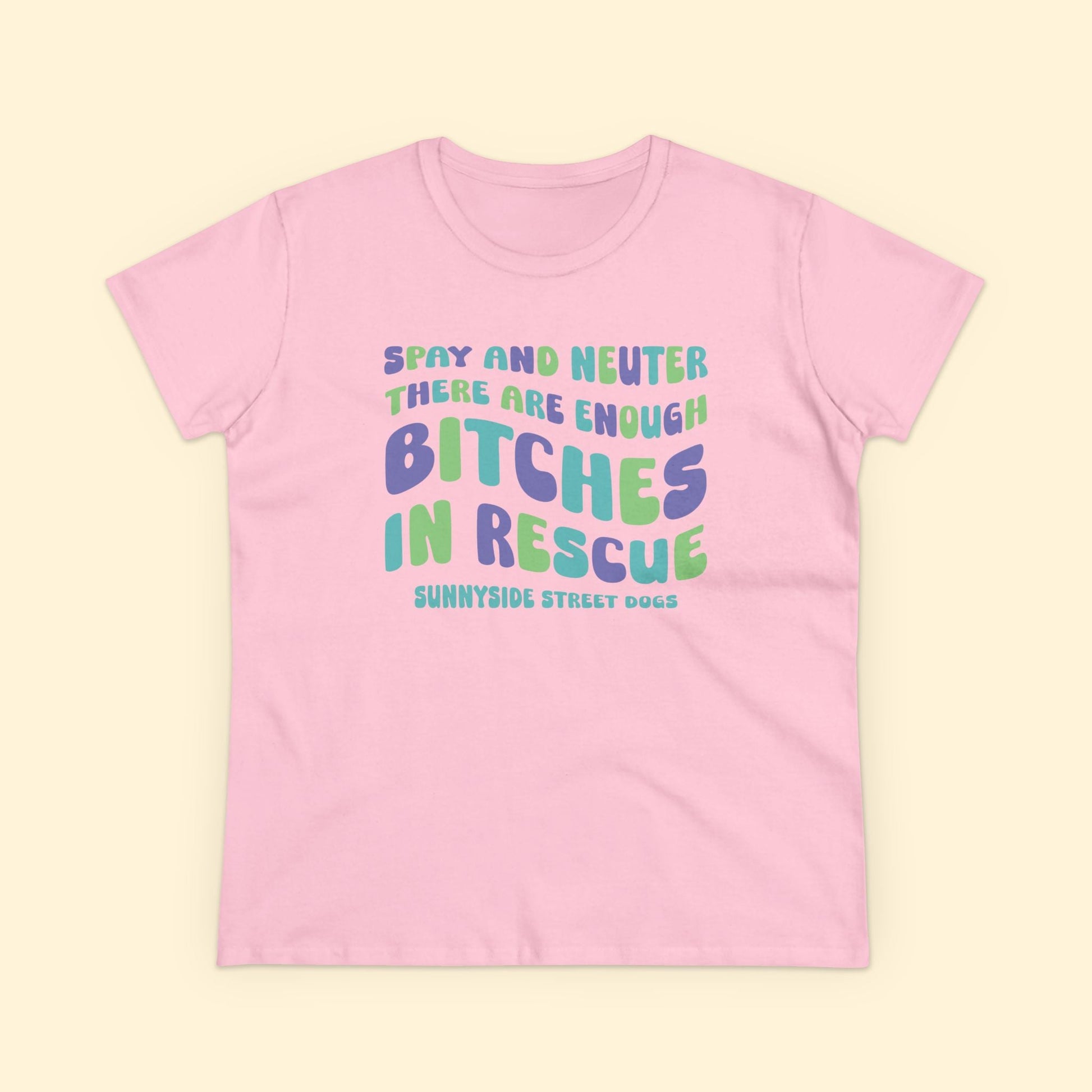 Women's Midweight Cotton Tee | FUNDRAISER | Sunnyside Street Dogs | Spay & Neuter - Detezi Designs - 58252437501494602941
