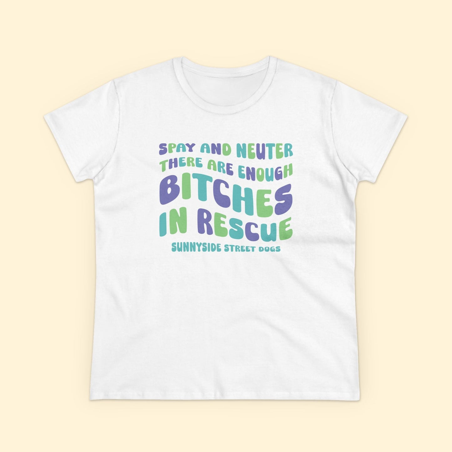 Women's Midweight Cotton Tee | FUNDRAISER | Sunnyside Street Dogs | Spay & Neuter - Detezi Designs - 78719288595409389862