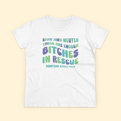 Women's Midweight Cotton Tee | FUNDRAISER | Sunnyside Street Dogs | Spay & Neuter - Detezi Designs - 78719288595409389862