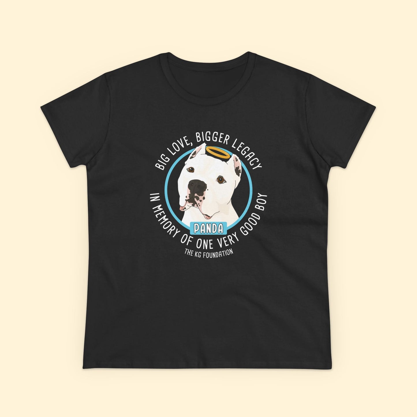 Women's Midweight Cotton Tee | FUNDRAISER | The KG Foundation | In Memory of Panda - Detezi Designs - 26336179358357341556