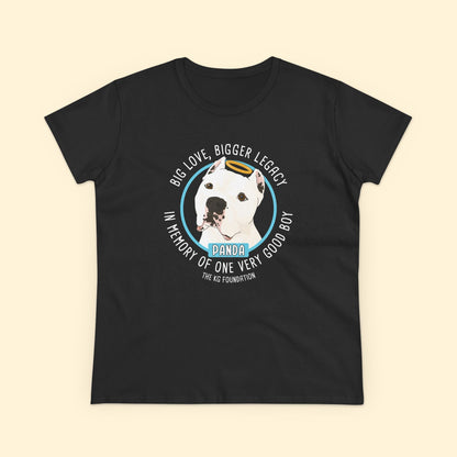 Women's Midweight Cotton Tee | FUNDRAISER | The KG Foundation | In Memory of Panda - Detezi Designs - 26336179358357341556
