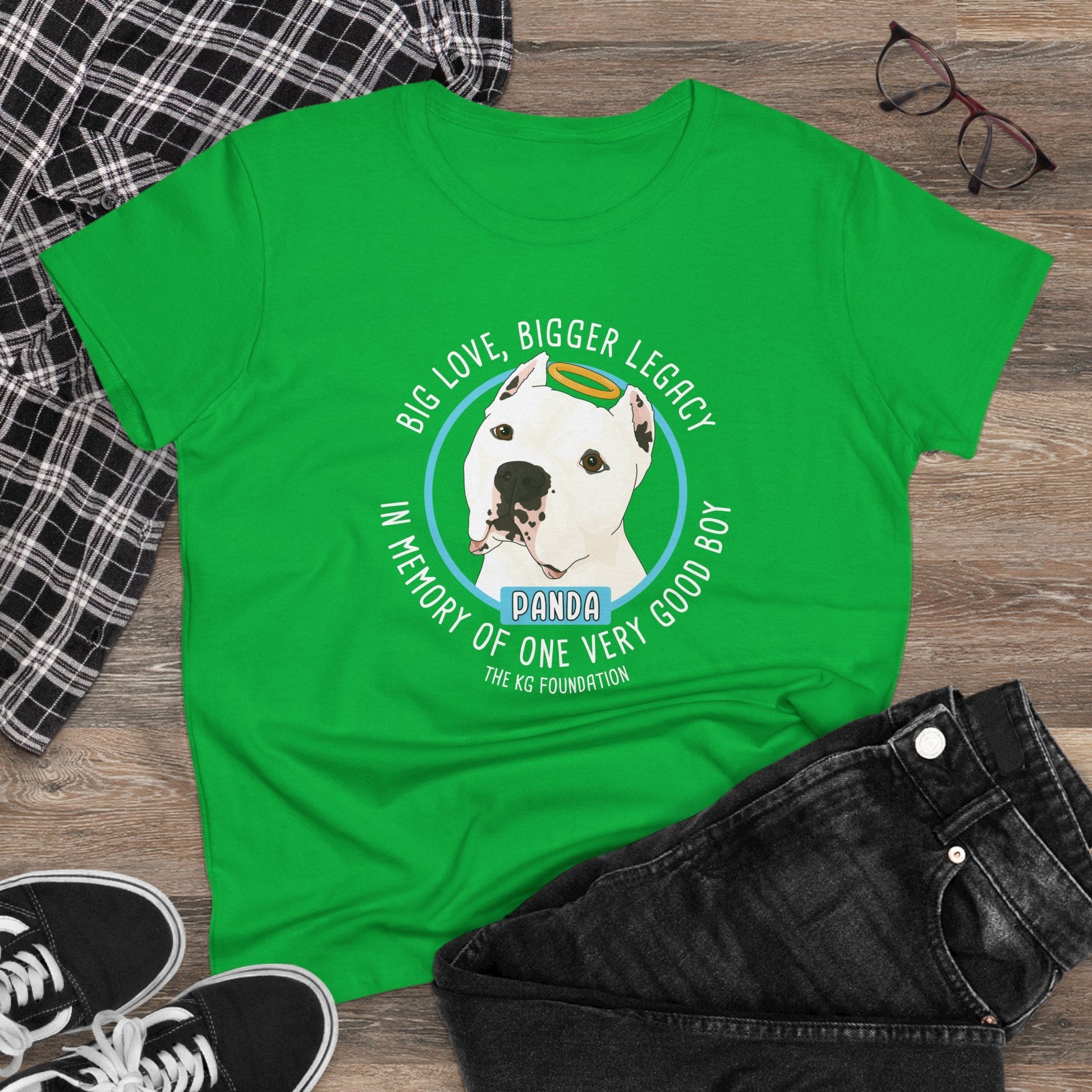 Women's Midweight Cotton Tee | FUNDRAISER | The KG Foundation | In Memory of Panda - Detezi Designs - 28452641082580321794