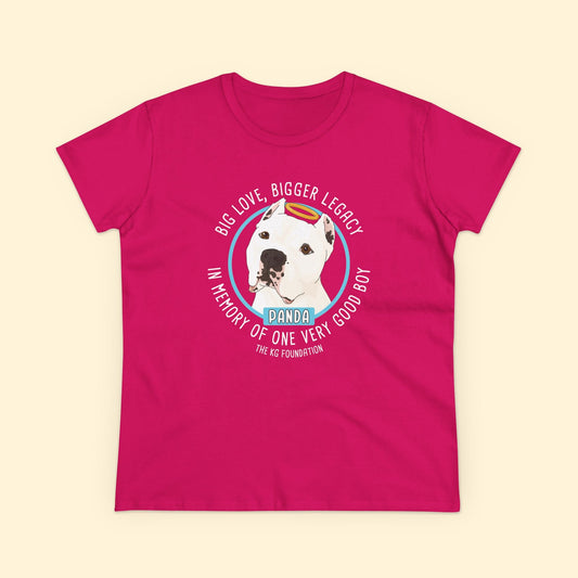 Women's Midweight Cotton Tee | FUNDRAISER | The KG Foundation | In Memory of Panda - Detezi Designs - 28452641082580321794
