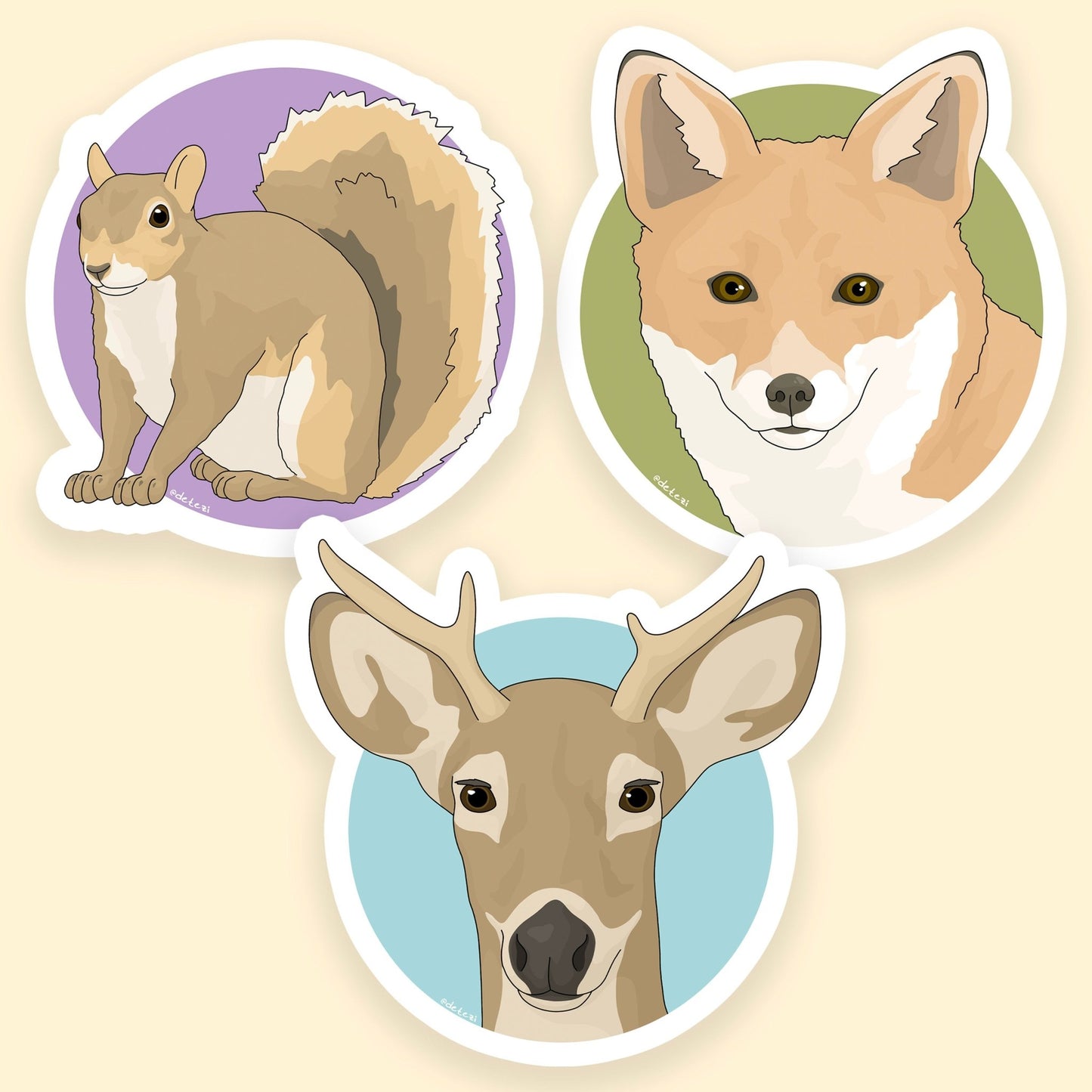 Woodland Animals | December 2025 Sticker Pack - Detezi Designs - 