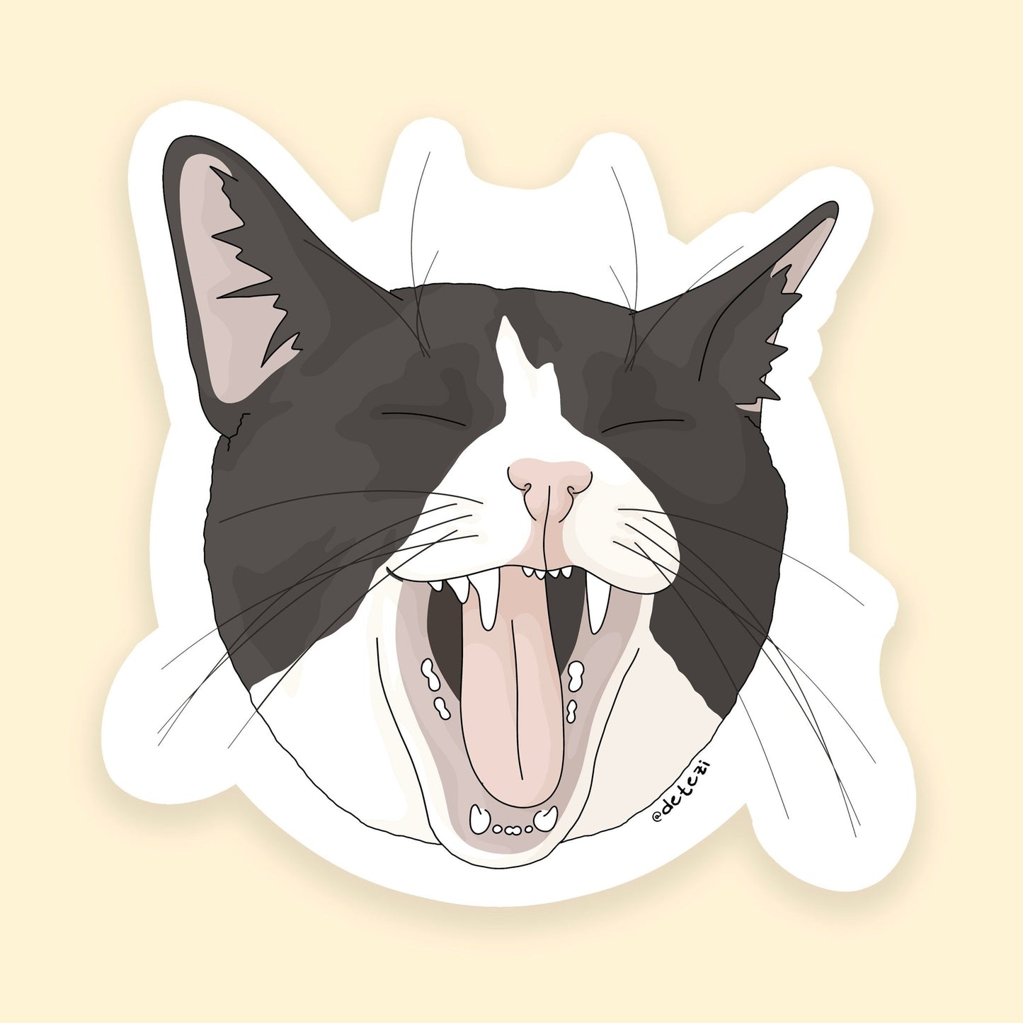 Yawn | 3" Vinyl Sticker - Detezi Designs - 