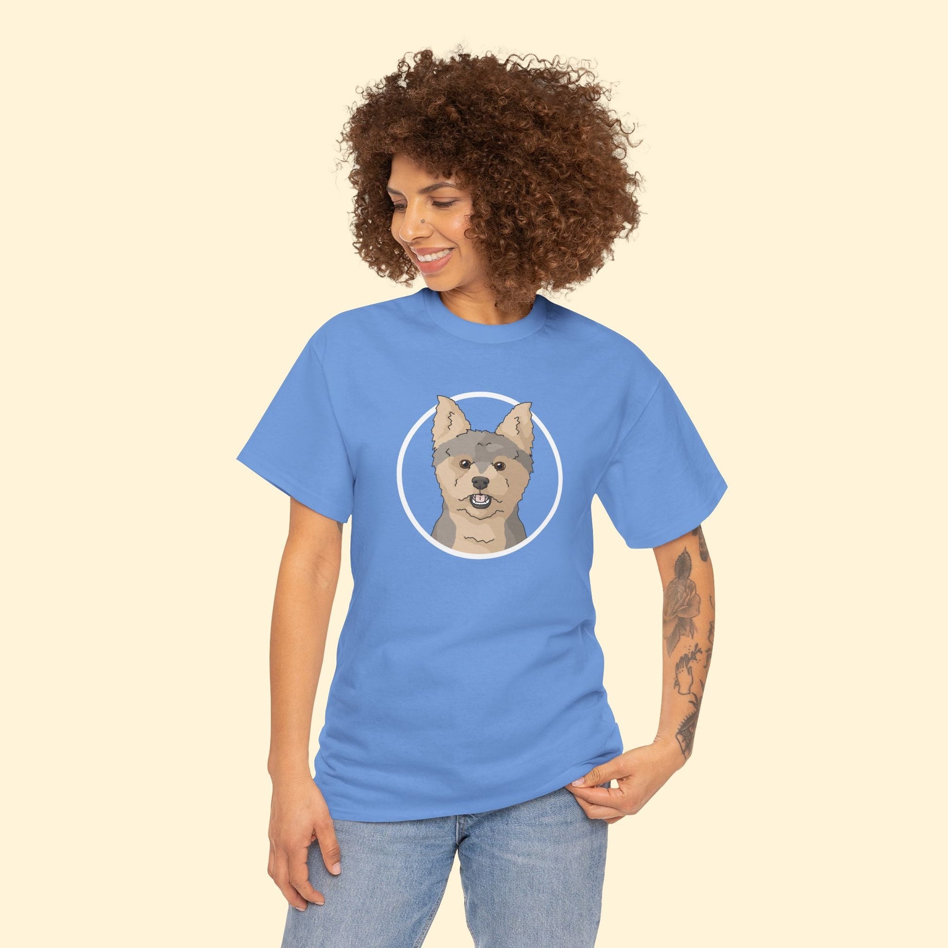 Yorkshire Terrier Circle | Unisex T-shirt - Detezi Designs - 21858814311860706271