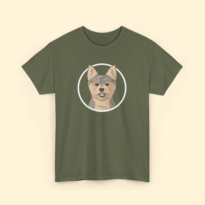 Yorkshire Terrier Circle | Unisex T-shirt - Detezi Designs - 54099838554335679575