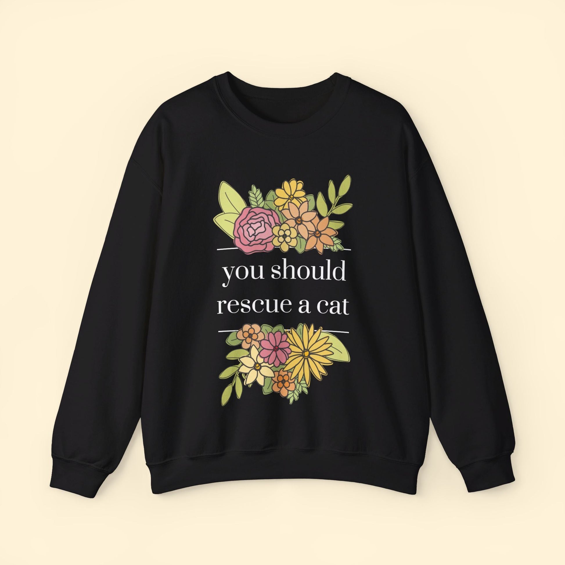 You Should Rescue A Cat | Crewneck Sweatshirt - Detezi Designs - 27990434868916079039