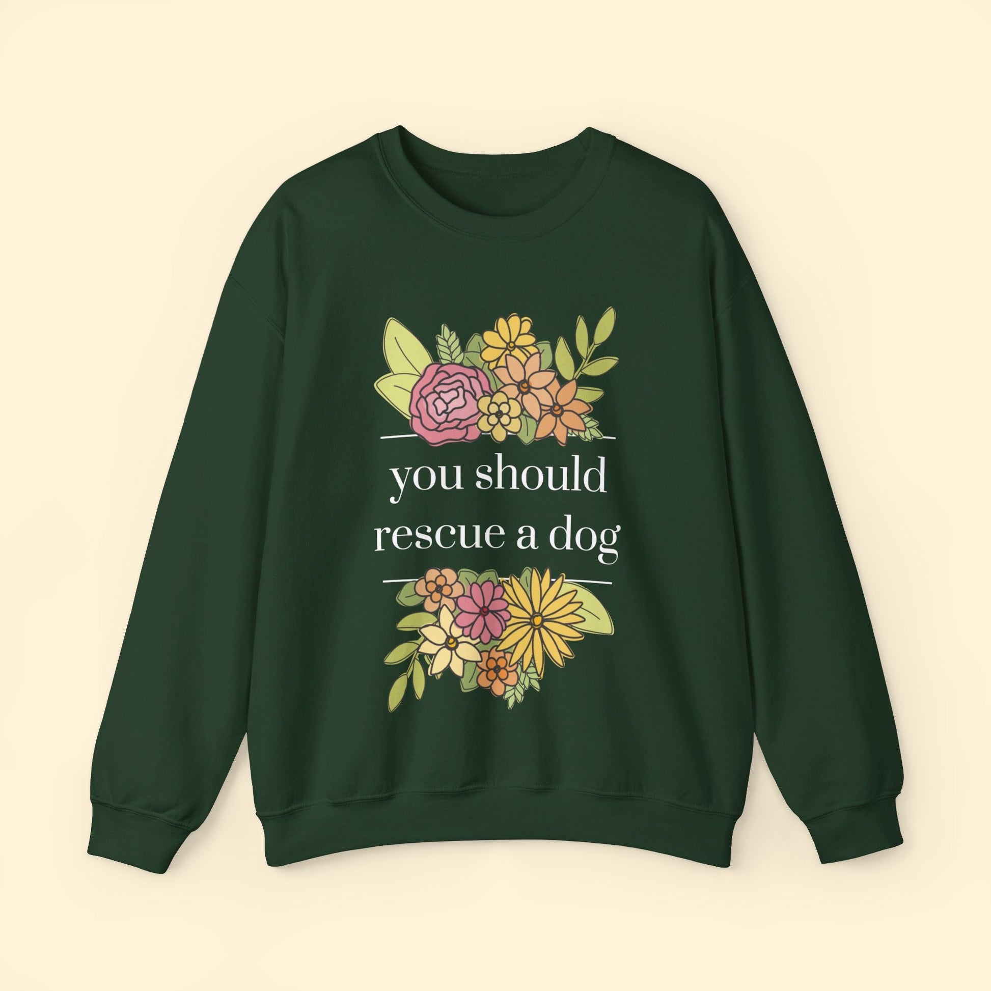 You Should Rescue A Dog | Crewneck Sweatshirt - Detezi Designs - 91432600113489516423