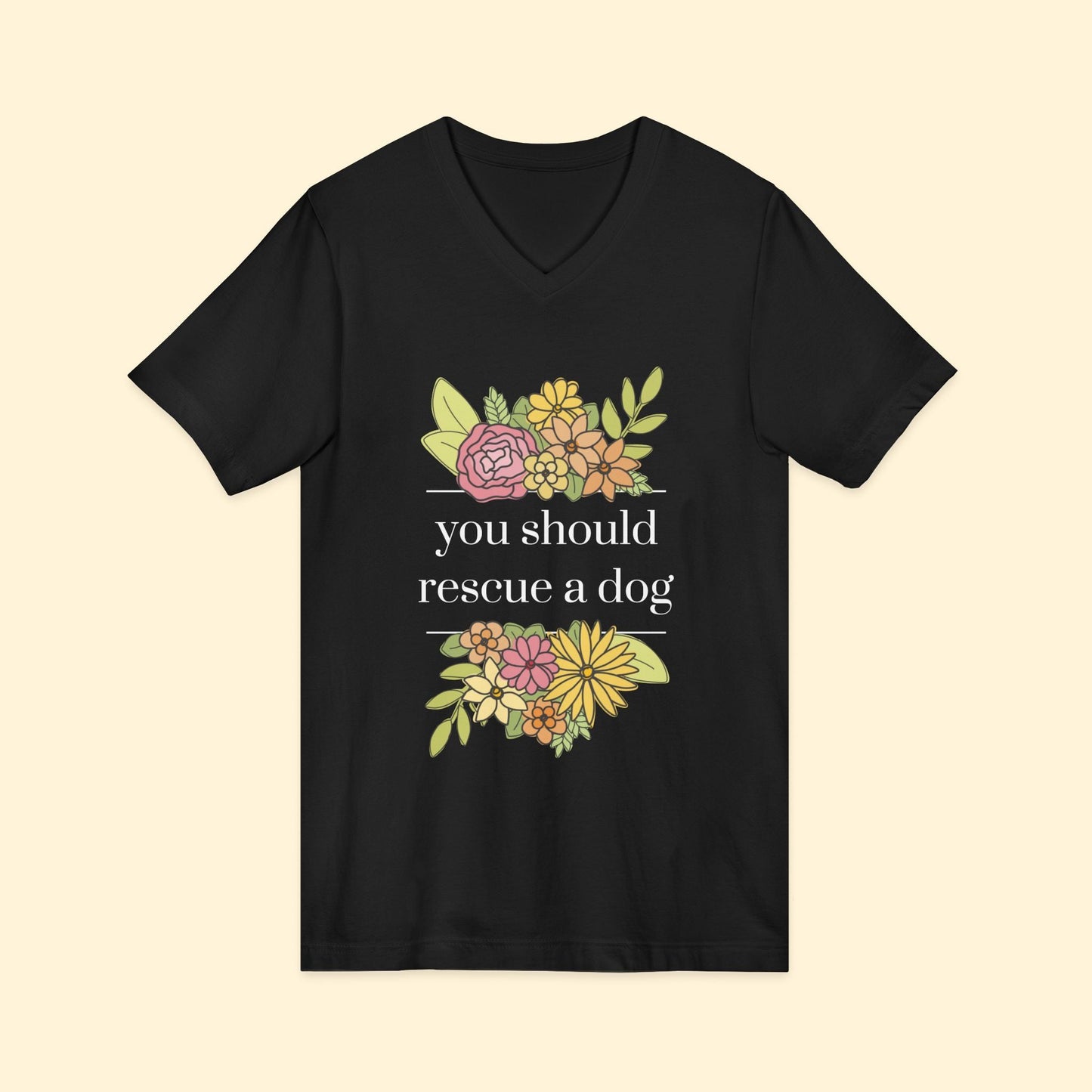 You Should Rescue A Dog | Unisex V - Neck Tee - Detezi Designs - 32438862774820496476