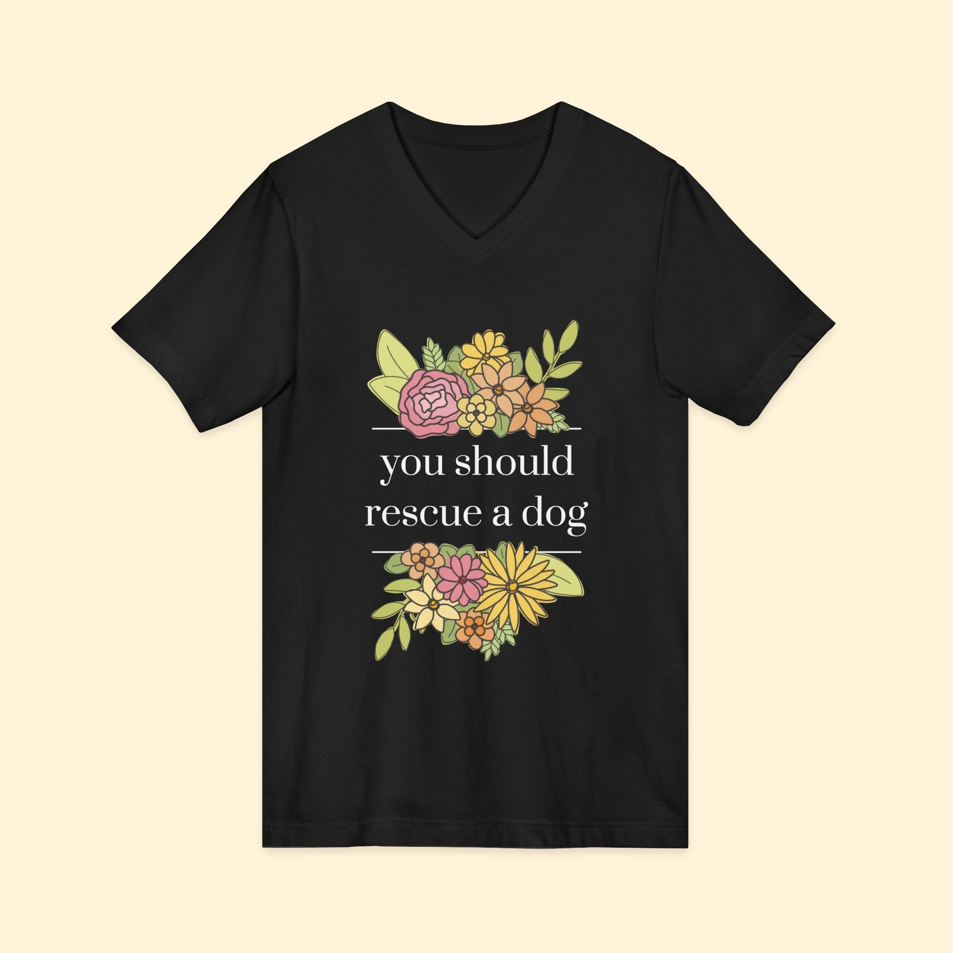 You Should Rescue A Dog | Unisex V - Neck Tee - Detezi Designs - 32438862774820496476