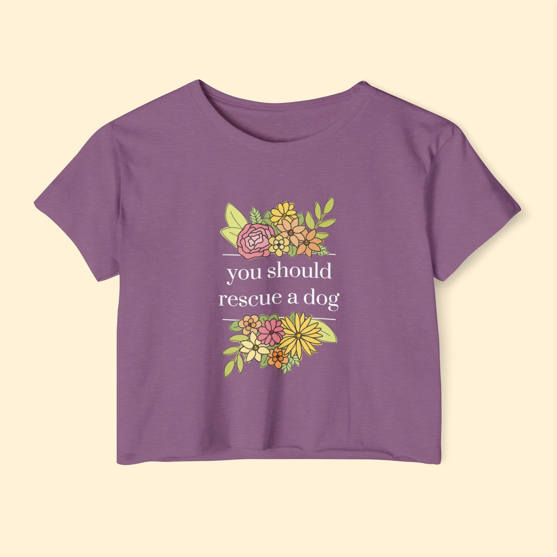 You Should Rescue A Dog | Women's Festival Crop Top - Detezi Designs-21688261102799665134