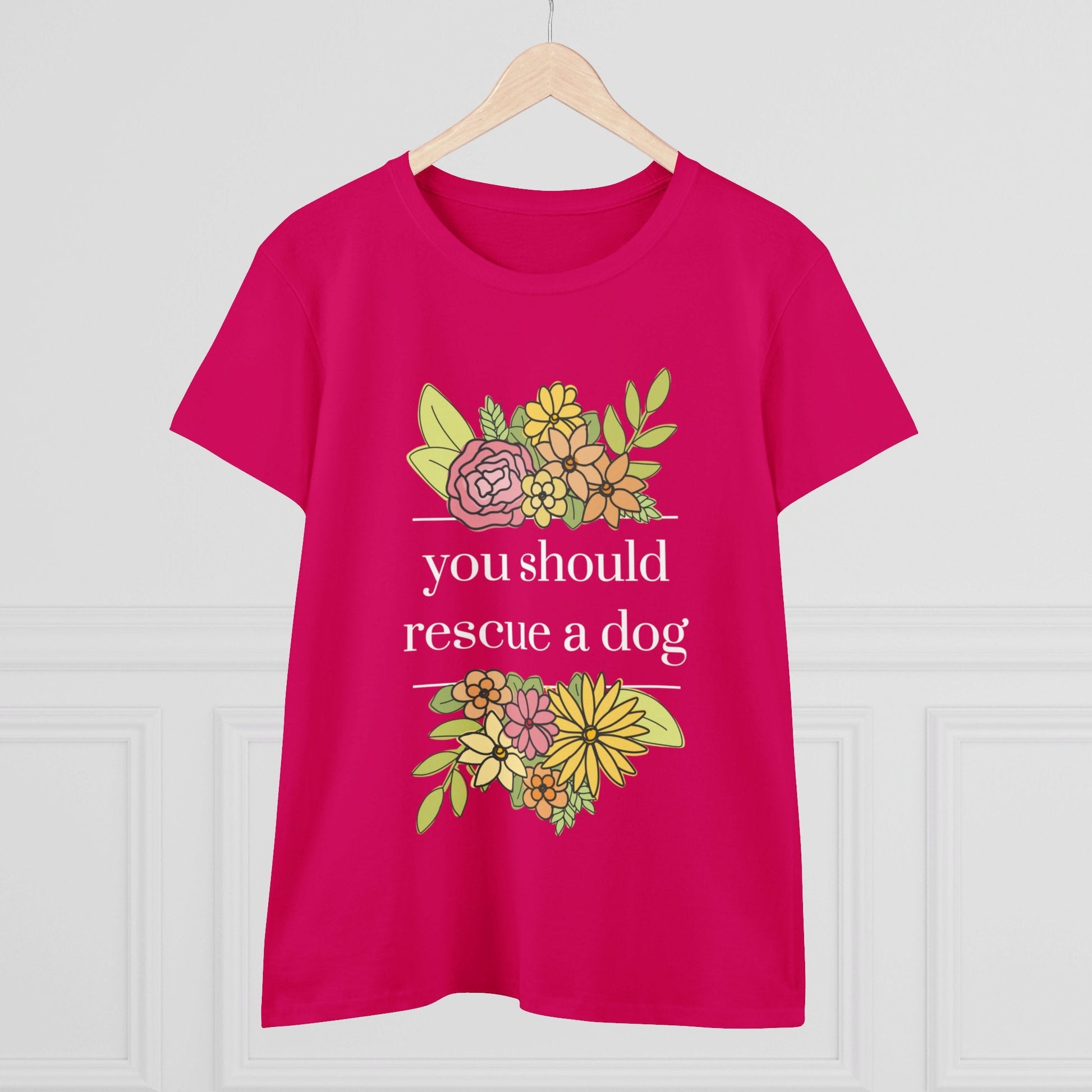 You Should Rescue A Dog | Women's Midweight Cotton Tee - Detezi Designs - 93141365908203247240