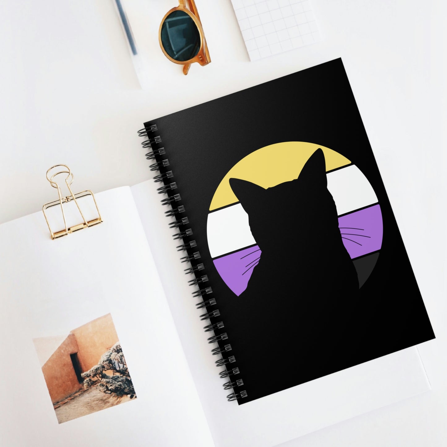 Nonbinary Pride | Cat Silhouette | Notebook