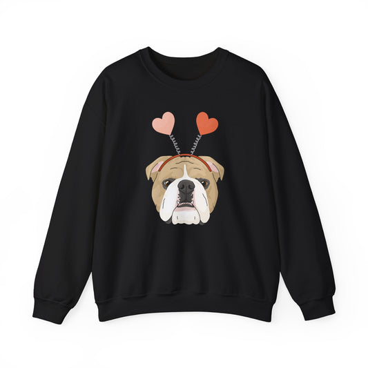 A Very Bulldog Valentine | Crewneck Sweatshirt - Detezi Designs-32465934422495229207