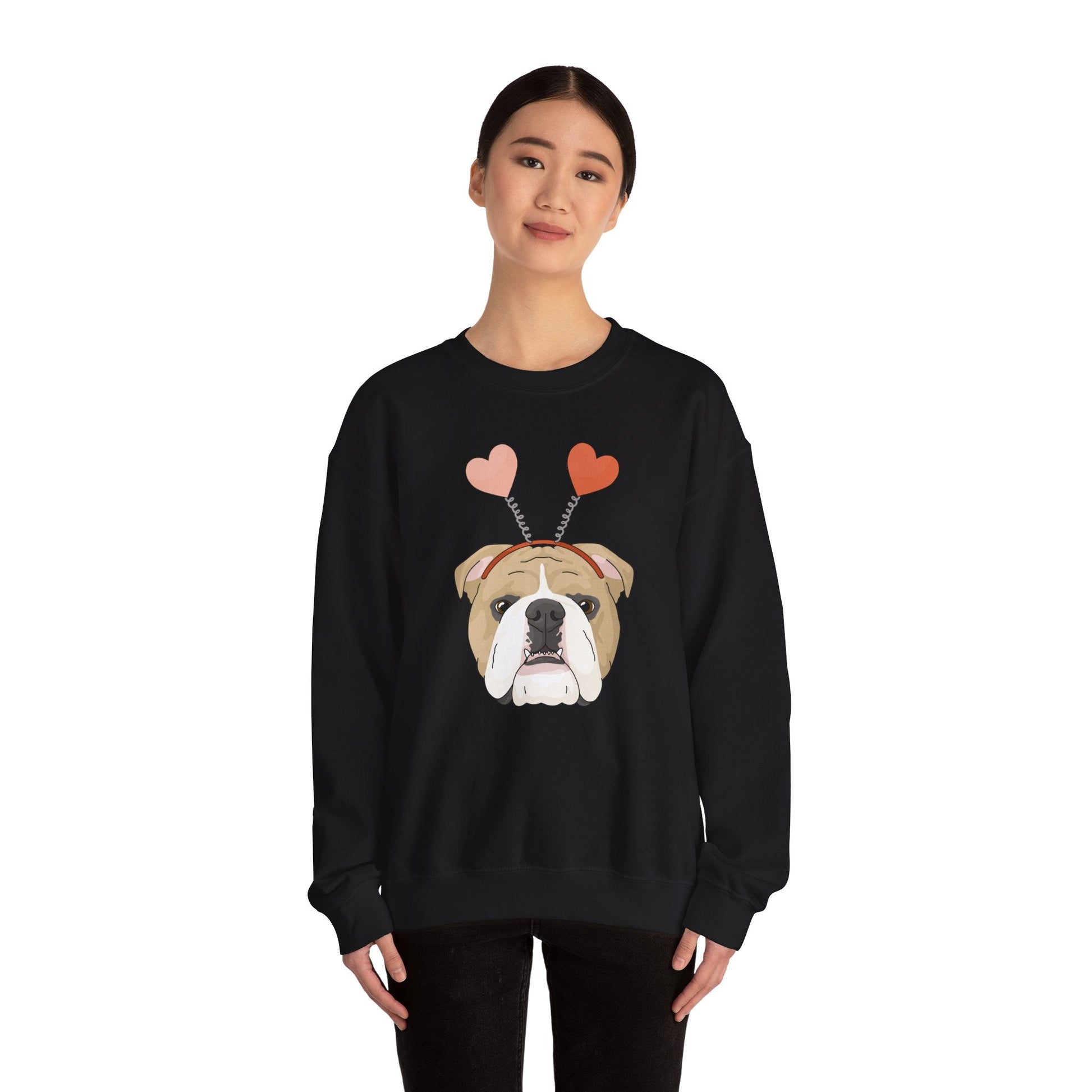 A Very Bulldog Valentine | Crewneck Sweatshirt - Detezi Designs-96246262417904017933