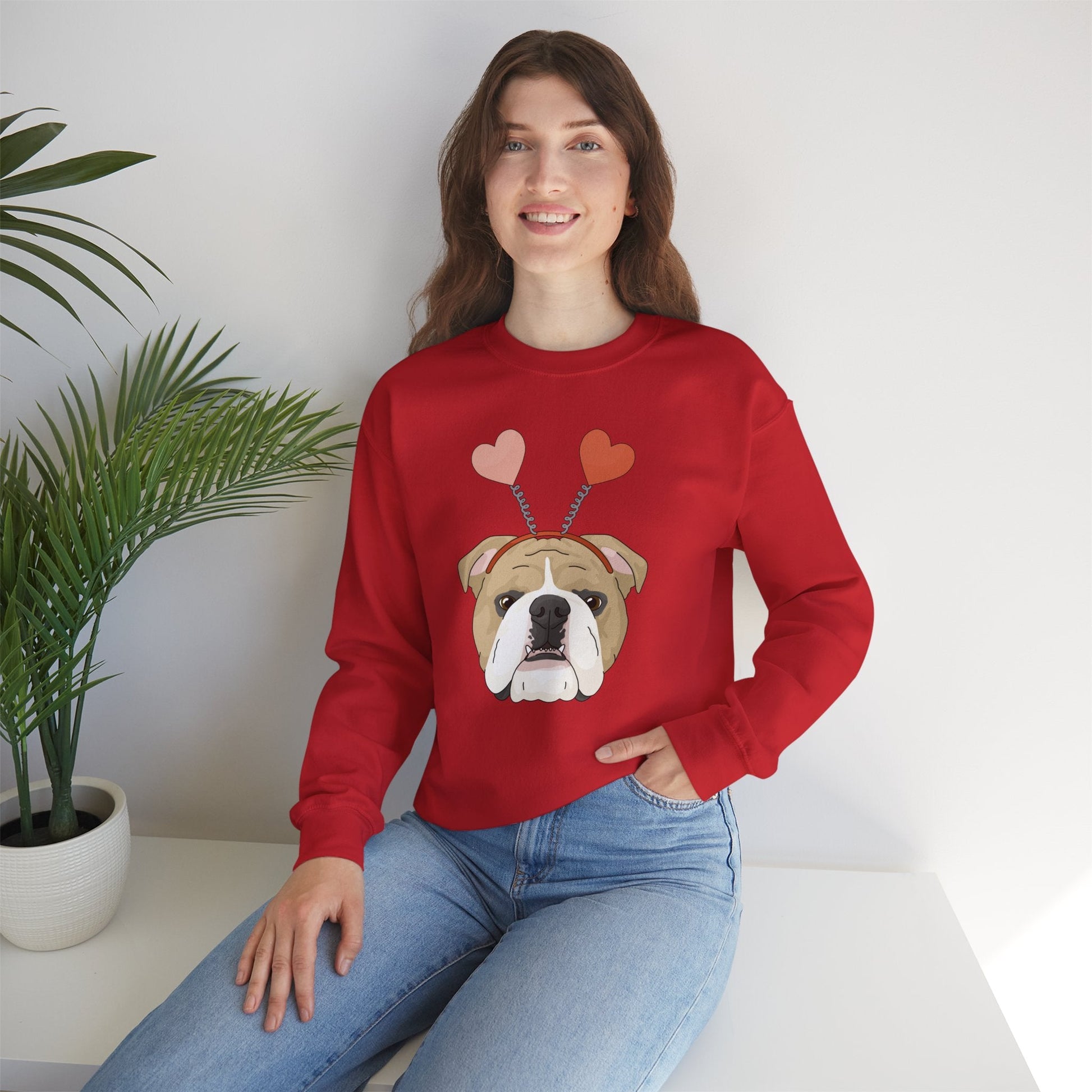 A Very Bulldog Valentine | Crewneck Sweatshirt - Detezi Designs-96246262417904017933
