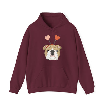 A Very Bulldog Valentine | Hooded Sweatshirt - Detezi Designs-12102395571139505667