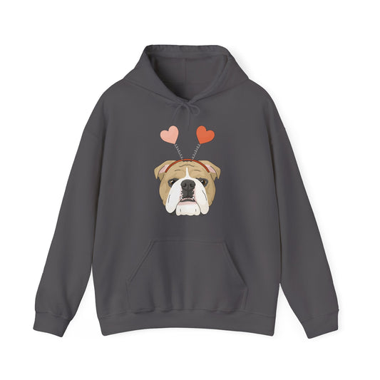 A Very Bulldog Valentine | Hooded Sweatshirt - Detezi Designs-25074911135818191458