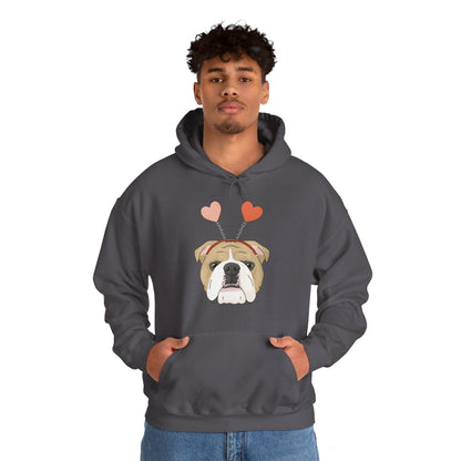 A Very Bulldog Valentine | Hooded Sweatshirt - Detezi Designs-25618154359163798036