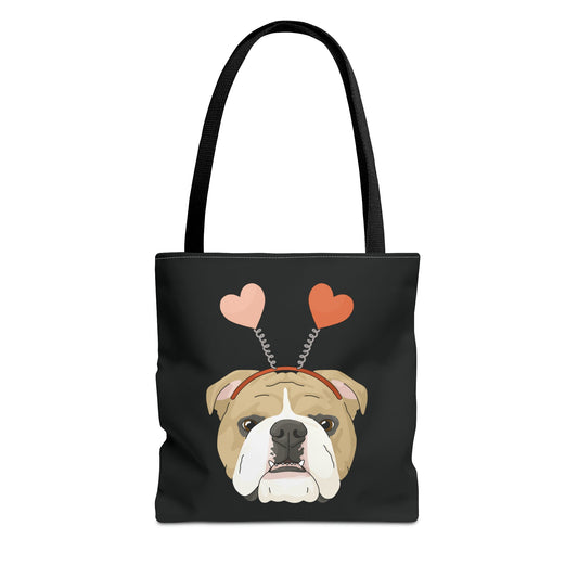 A Very Bulldog Valentine | Tote Bag - Detezi Designs-12269293481575787097